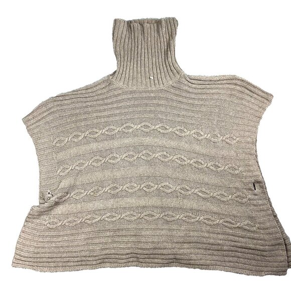 GAP Womens XS Ribbed Neck Taupe Gray Cape Sweater Oversized - Picture 1 of 8